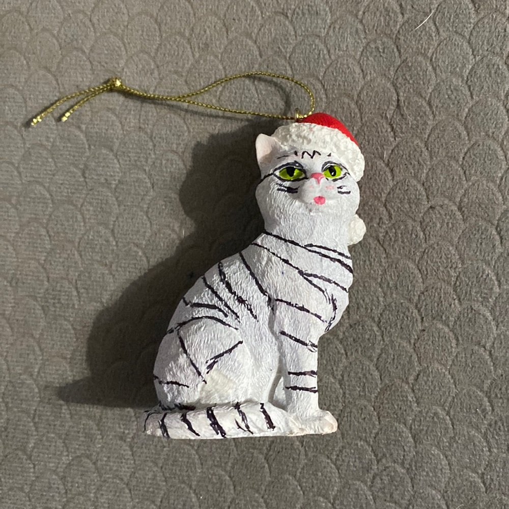 Striped Kitty Cat Christmas Ornament
